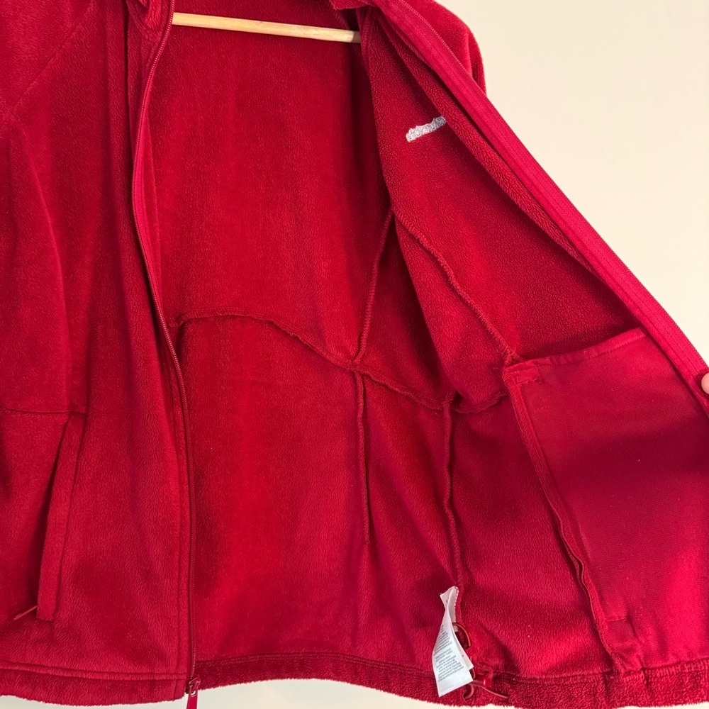 Columbia Women’s Hooded Full-Zip Red Fleece Jacket - Picture 8 of 14